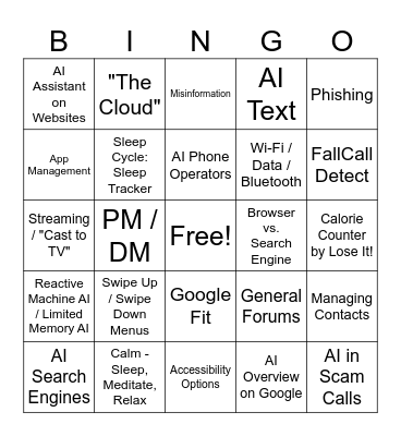 Tech Lingo Bingo Card
