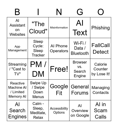 Tech Lingo Bingo Card