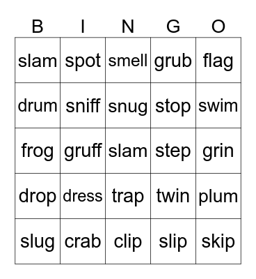 Unit 9 CCVC Bingo Card