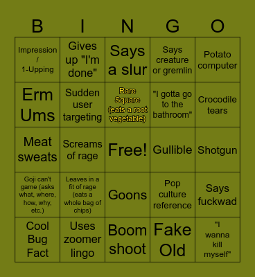 GOJI BINGO Card
