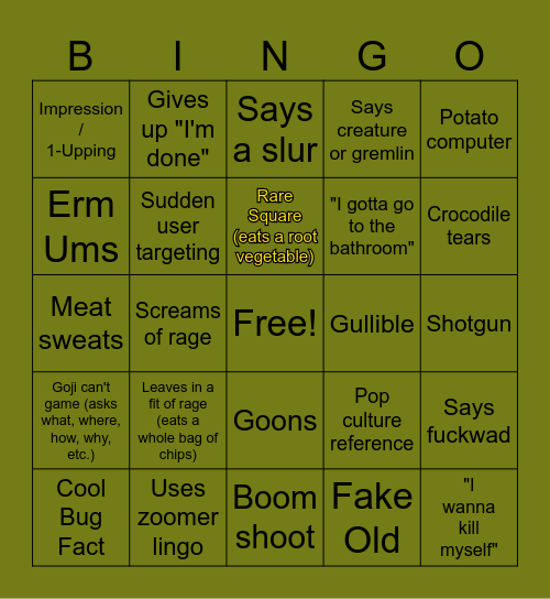 GOJI BINGO Card