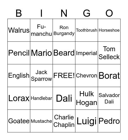 BEARD BINGO Card