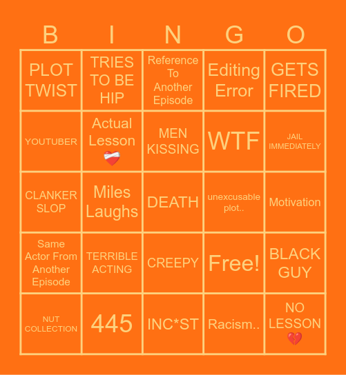 RR Tomorrow's Teachings Bingo Card