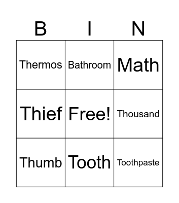 Th Bingo Card