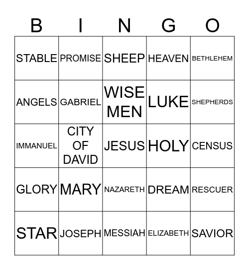 CHRISTMAS  Bingo Card