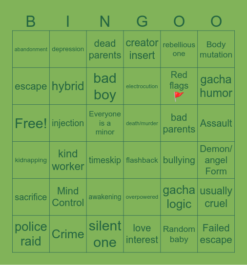 experiment 🧪 gacha Bingo Card