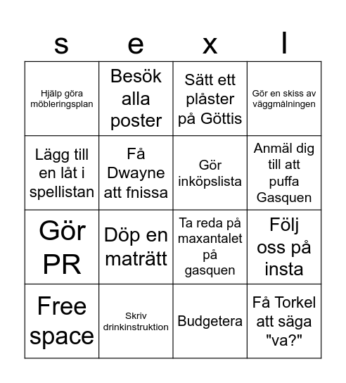Postrundvandring Bingo Card