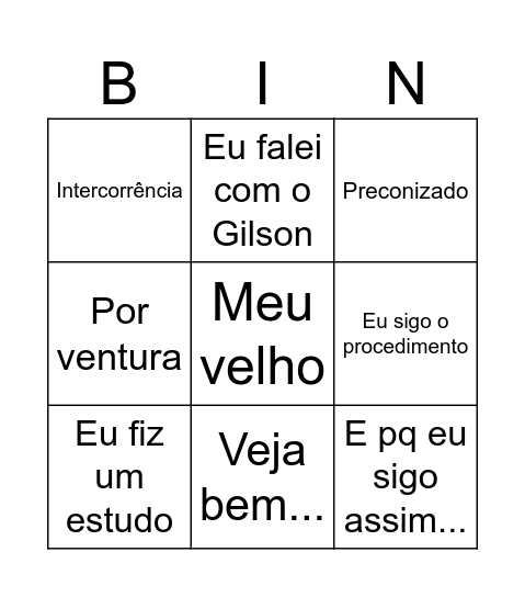 Bingo do Cris Bingo Card