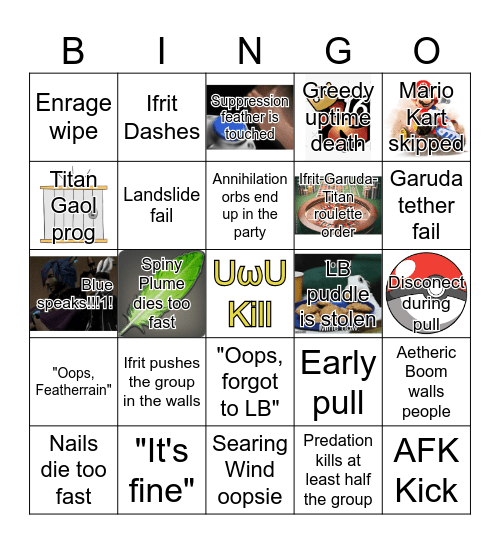 Doritos and Friends UWU Bingo Card