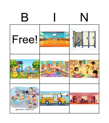 School Places Bingo Card
