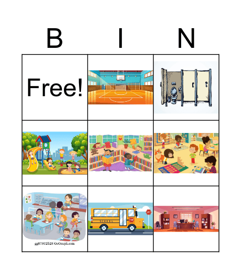 School Places Bingo Card