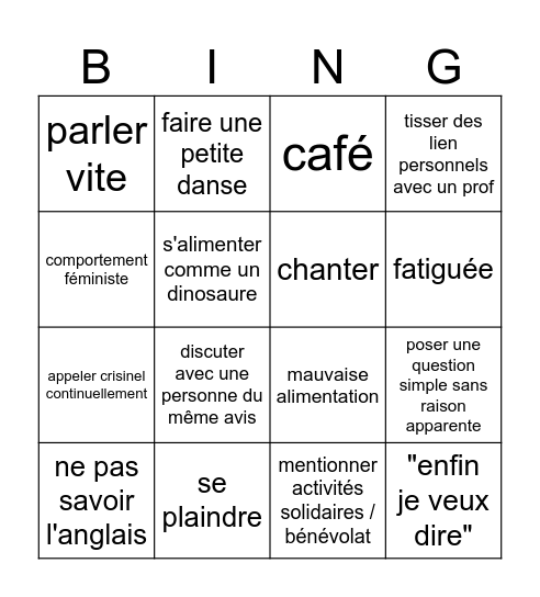 charlingoo Bingo Card