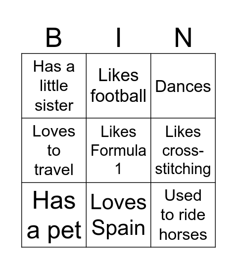 Find someone... Bingo Card