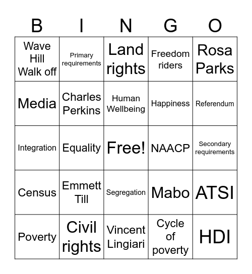 10 Humanities CSA #3 Revision Bingo Card