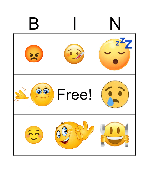Emotions Bingo Card