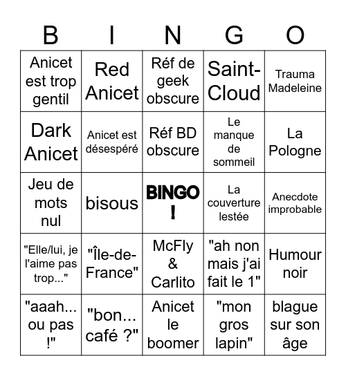 Bingo Anicet Bingo Card