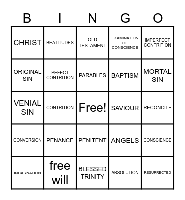 RECONCILIATION BINGO Card