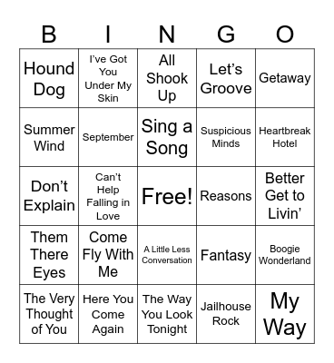 Music Bingo Card
