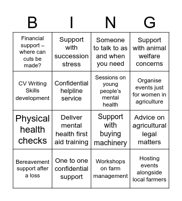 LRSN Services Bingo Card