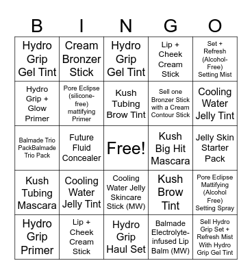 Milk Makeup x BINGO Baddies Bingo Card