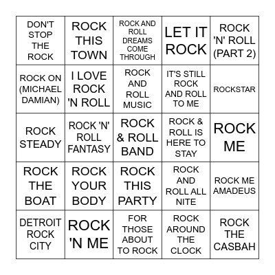 LET'S GET ROCKED Bingo Card