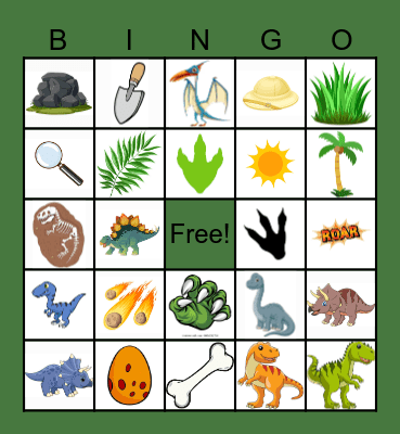 Dinosaur Bingo Card