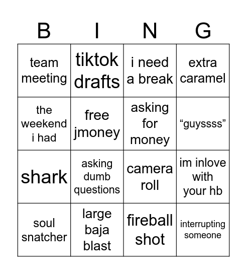 sky bingo Card