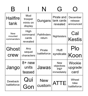 Ministrav Bingo Card