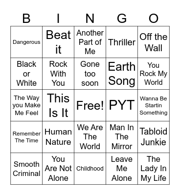 MJ Bingo R#3 Bingo Card