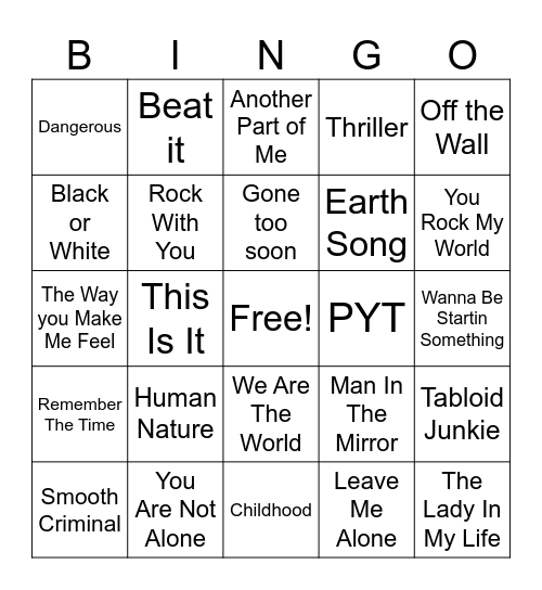 MJ Bingo R#3 Bingo Card
