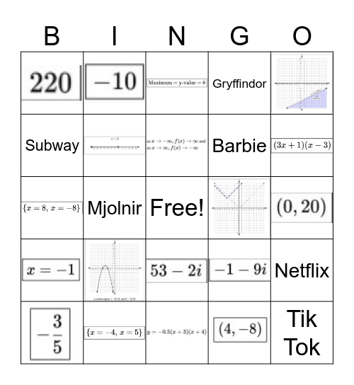 Trimester 1 Review Bingo Card