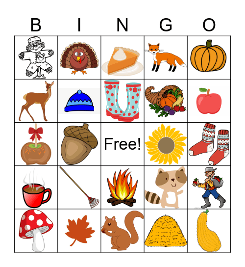 Fall Items #3 Bingo Card