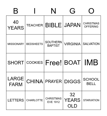 LOTTIE MOON Bingo Card