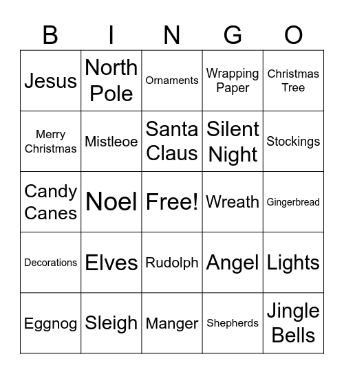 Christmas Bingo Card