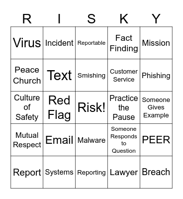 Risk Management and Cybersecurity BINGO Card