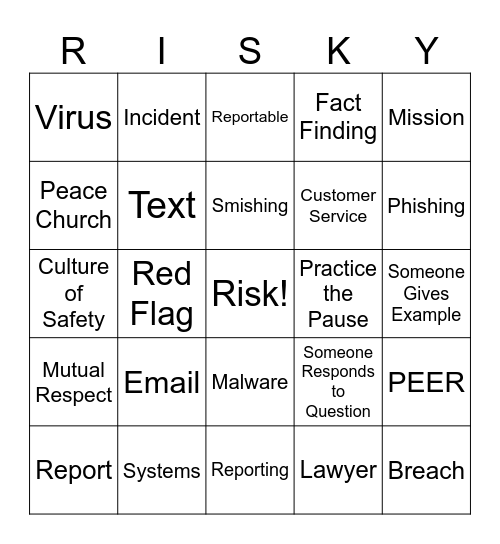 Risk Management and Cybersecurity BINGO Card