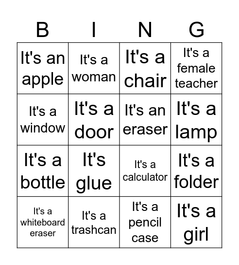 What is it? It's a ... Bingo Card
