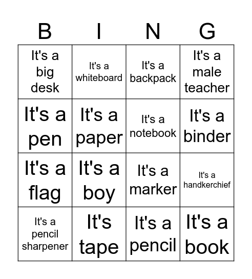 What is it? It's a... Bingo Card
