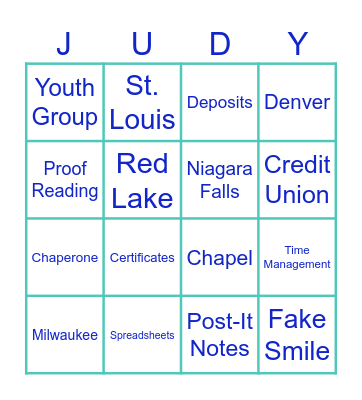 Judy Bingo!! Bingo Card