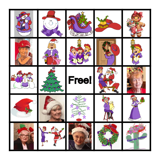 Cactus Cuties Christmas Bingo Card