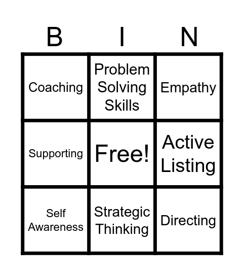 situational leadership Bingo Card
