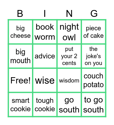 October review Bingo Card