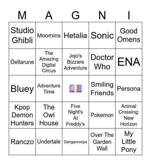 Magnificon 2025 Bingo Card