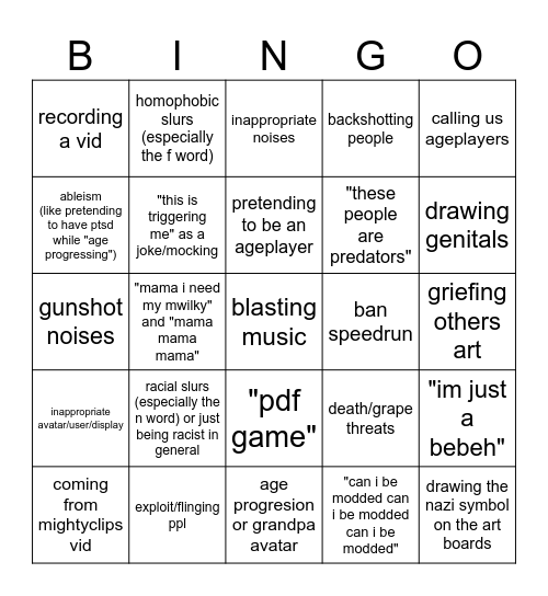 troll bingo Card
