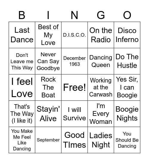 70s bingo card 3 Bingo Card