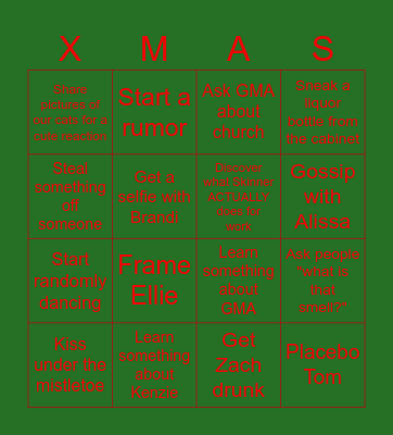 Christmas Quest Bingo Card