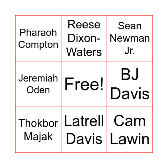 SDSU 25-26 Bingo Card
