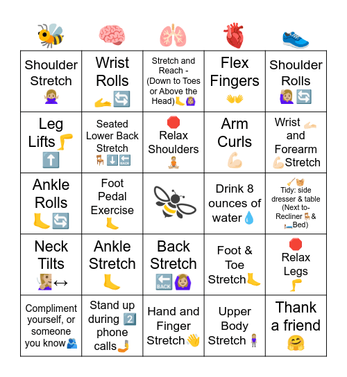 🐝Bee-Wellness🫶 Bingo❤️ Bingo Card