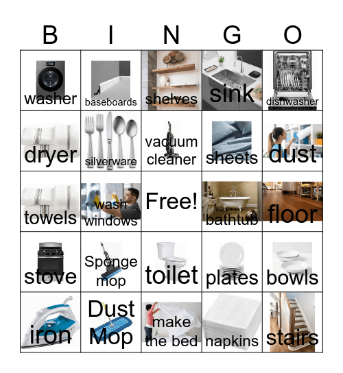 Housekeeper Tools Bingo Card