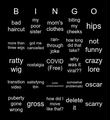 Duncan old tiktoks bingo Card